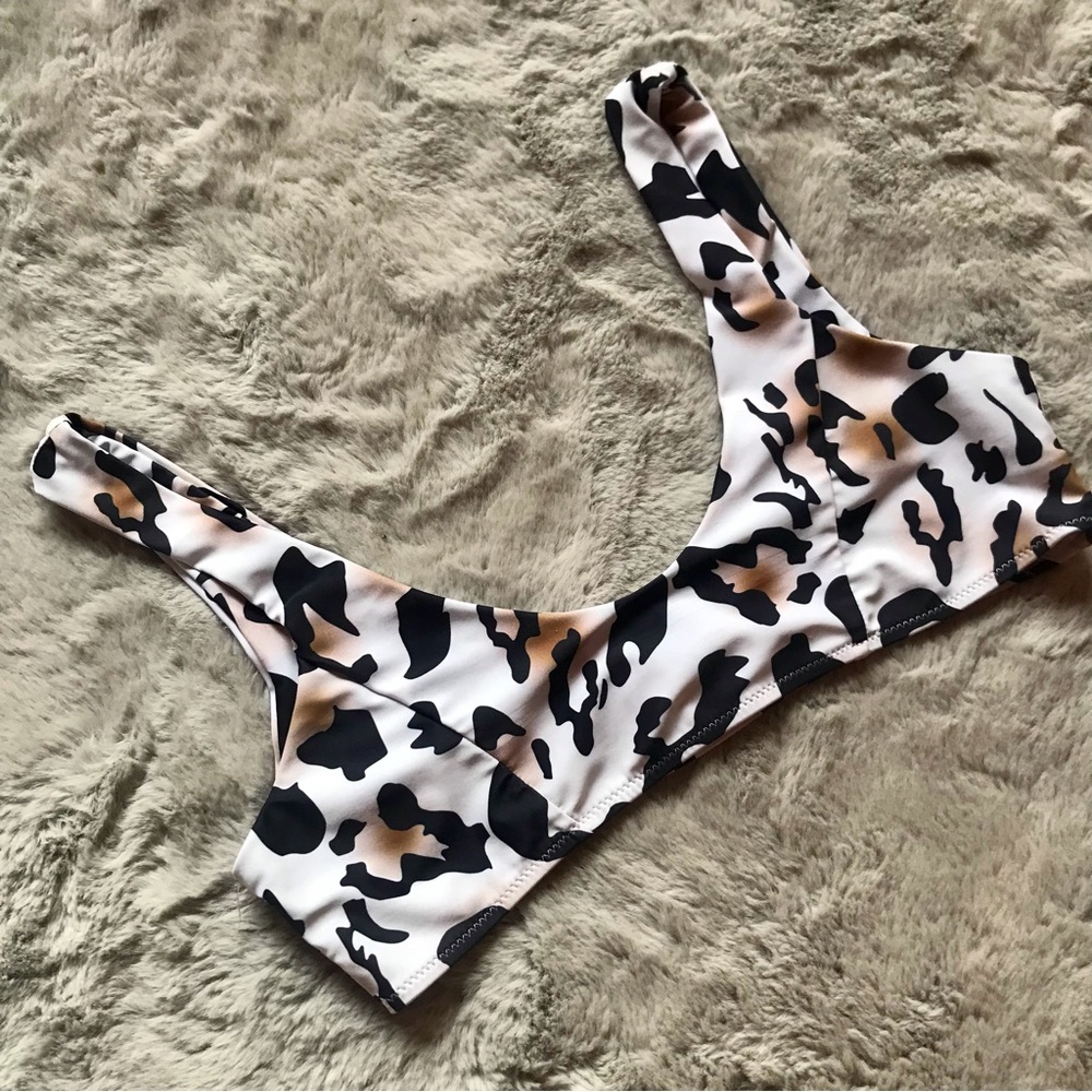 Leopard print Zaful tankini bikini top large/8